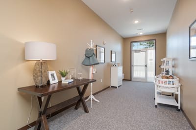 Bright hallway with decor and furnishings