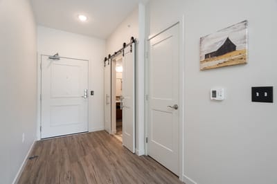 Bright entryway of a modern assisted living facility