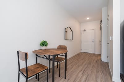 Interior view of a small dining area in a facility