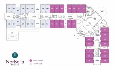 Floor plan of Norbella of Rogers facility