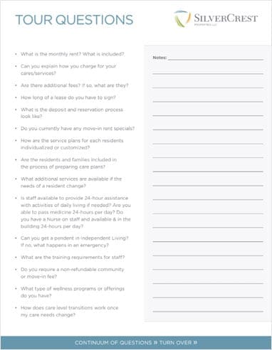 Facility tour questions checklist
