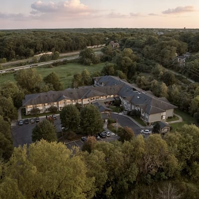 Aerial view of Trails Of Orono Assisted Living facility