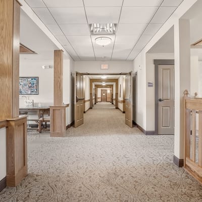 Hallway in a senior living facility