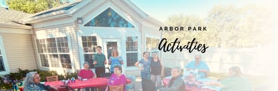 Residents participating in outdoor activities at Arbor Park