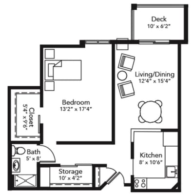 Architectural floor plan with room dimensions