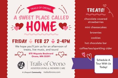 Event flyer for Trails Of Orono with text and graphics