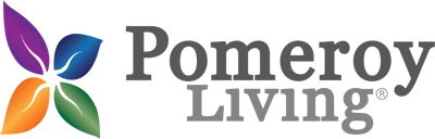 Pomeroy Living logo with colorful leaf design