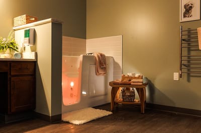 Accessible bathroom with a walk-in tub