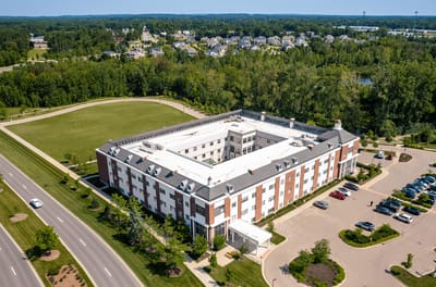 Aerial view of The Avalon of Commerce Township building