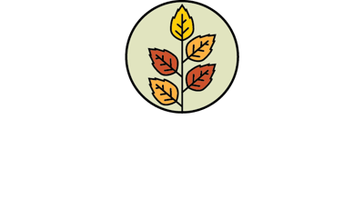 Logo with leaves in autumn colors