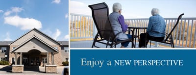 River Grand Senior Living, assisted living in Grand Rapids, MN — Two seniors enjoying a view on a balcony