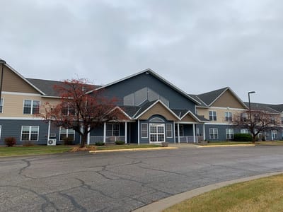 Exterior view of a senior living facility building