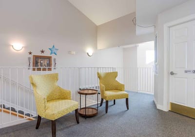 Bright seating area in a common space