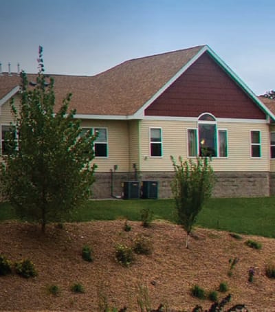 Exterior view of Park Gardens with landscaped area
