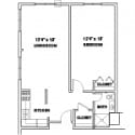 Architectural floor plan of a resident unit