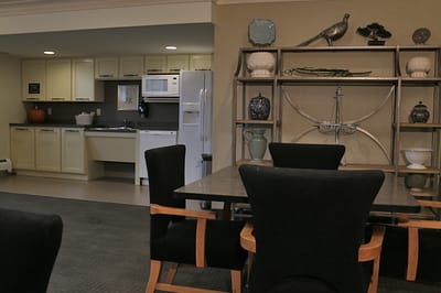 An inviting dining area with modern furnishings
