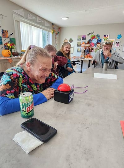 Residents enjoying an activity in a common area