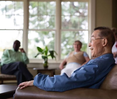 Residents enjoying time together in a common area