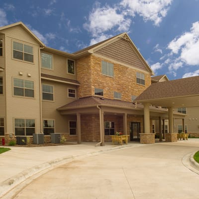 Exterior view of All Saints Senior Living facility