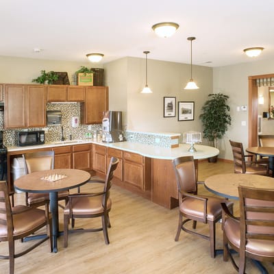 Common area with seating and kitchenette