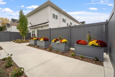 Beautifully landscaped outdoor space with colorful flowers