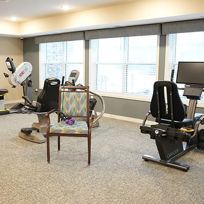 Well-equipped fitness area with exercise machines
