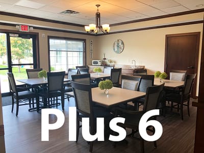 Interior dining room with tables and chairs