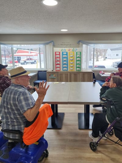 Residents engaged in an activity in a common area