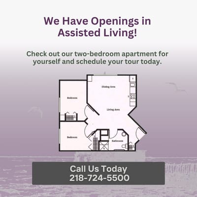 Floor plan of a two-bedroom apartment
