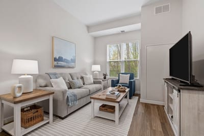Cozy living room setting in a senior living facility