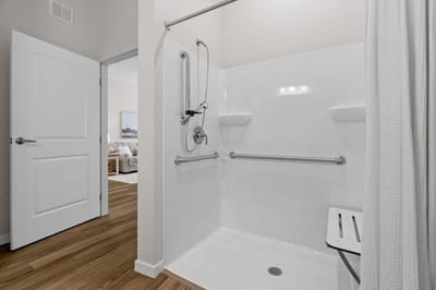 Accessible bathroom with safety features