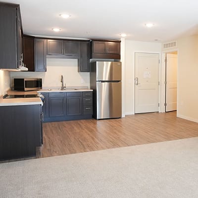 Modern kitchen in a resident unit
