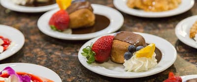 Delicious desserts beautifully presented on plates