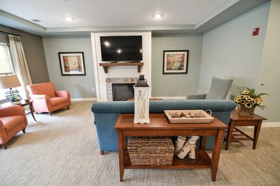 Common area with seating and a television