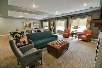 A cozy common area with comfortable seating