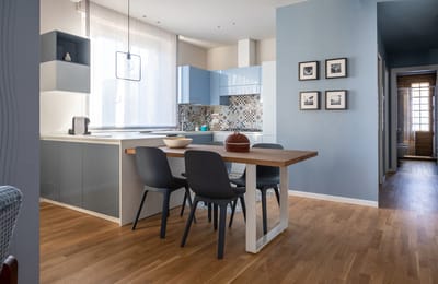 Modern dining space in a well-lit interior