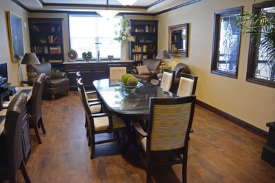 Interior dining area with tables and seating