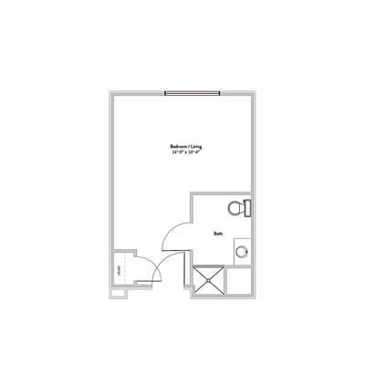 Architectural floor plan of a living unit