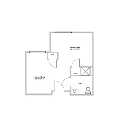 Architectural floor plan of a residential unit