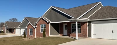 Exterior view of residential-style senior living units