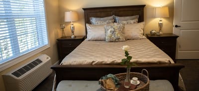 Cozy bedroom with soft lighting and decor