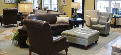 Cozy common area with seating and lamps