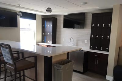 Interior view of a modern kitchenette area