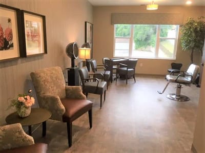 Interior of a salon area in the facility