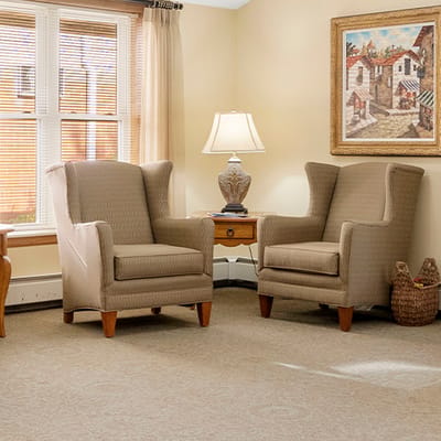 Cozy seating area in a facility interior