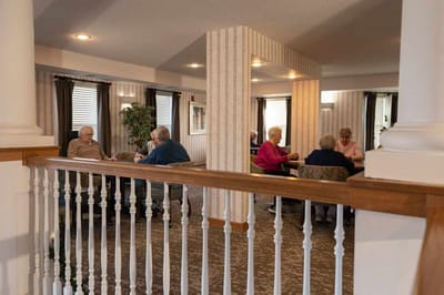 Residents engaged in activities in a common area