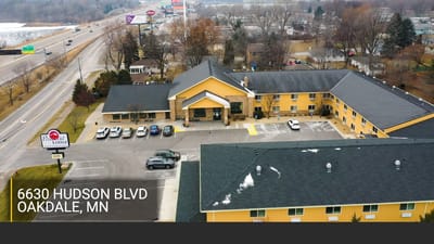 Aerial view of Peaceful Lodge in Oakdale, MN