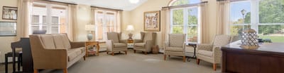 Cozy common area with comfortable seating and natural light