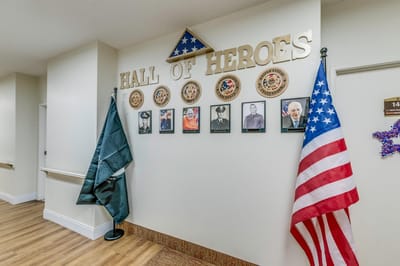 Interior wall displaying the Hall of Heroes.