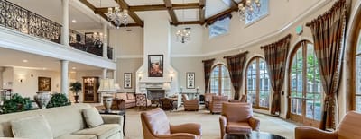 Elegant common area with seating and natural light